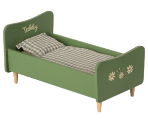 Wooden bed, Teddy dad - Dusty green